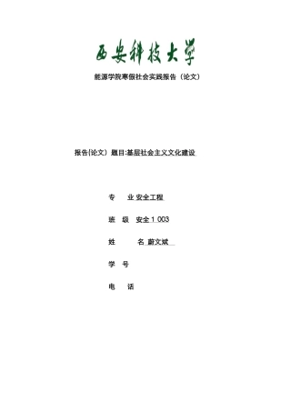 能源学院寒假社会实践报告