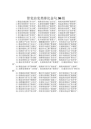 管党治党类排比金句30组