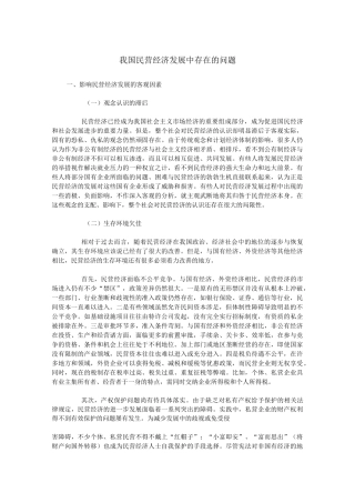 民营企业发展中的问题