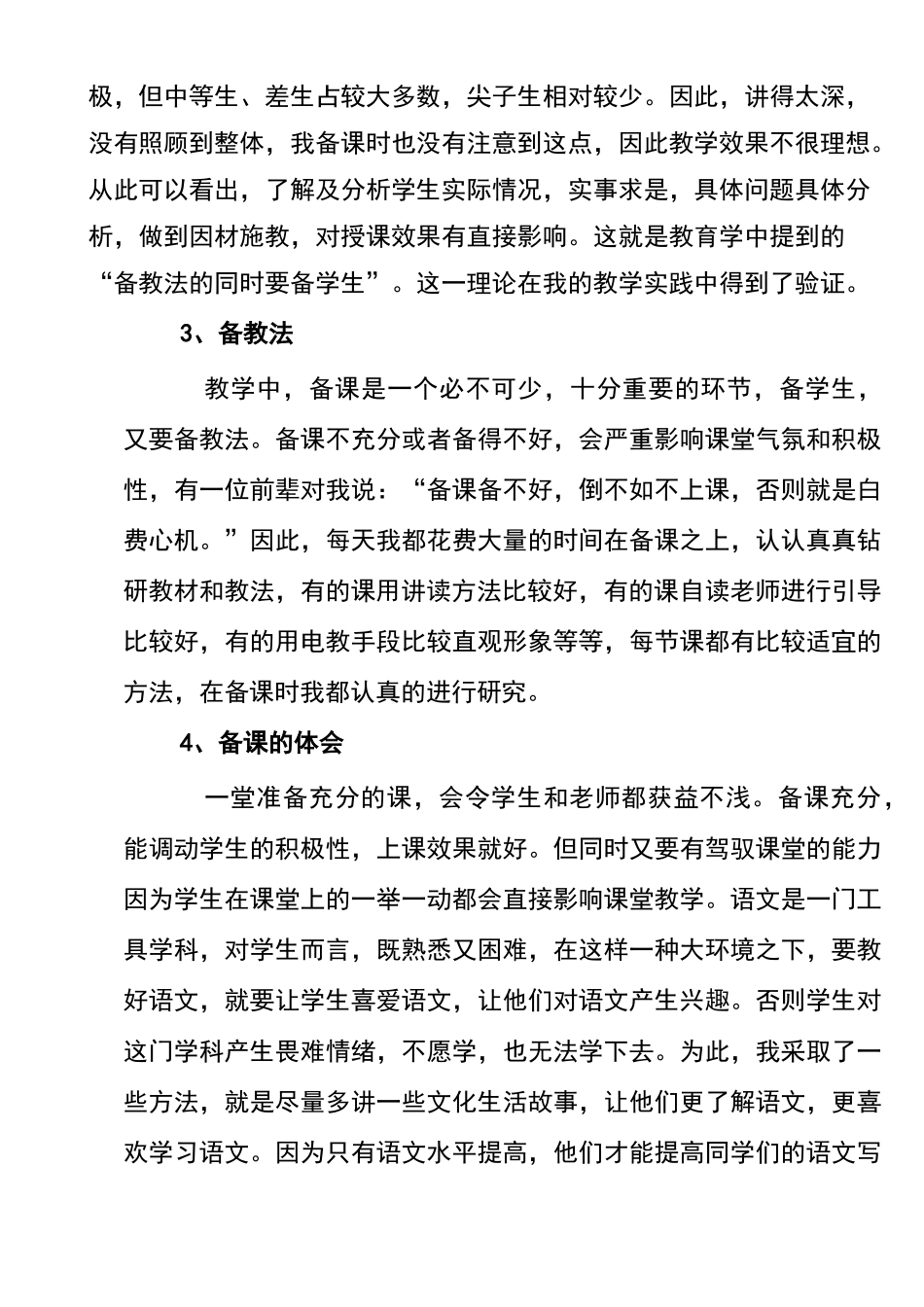 汉语言文学教学实践报告_第3页