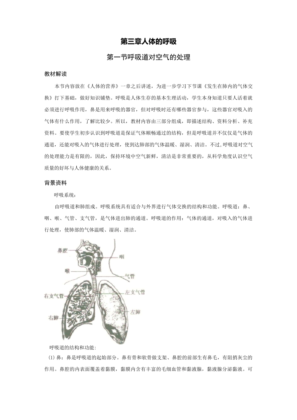 呼吸道对空气的处理_第1页