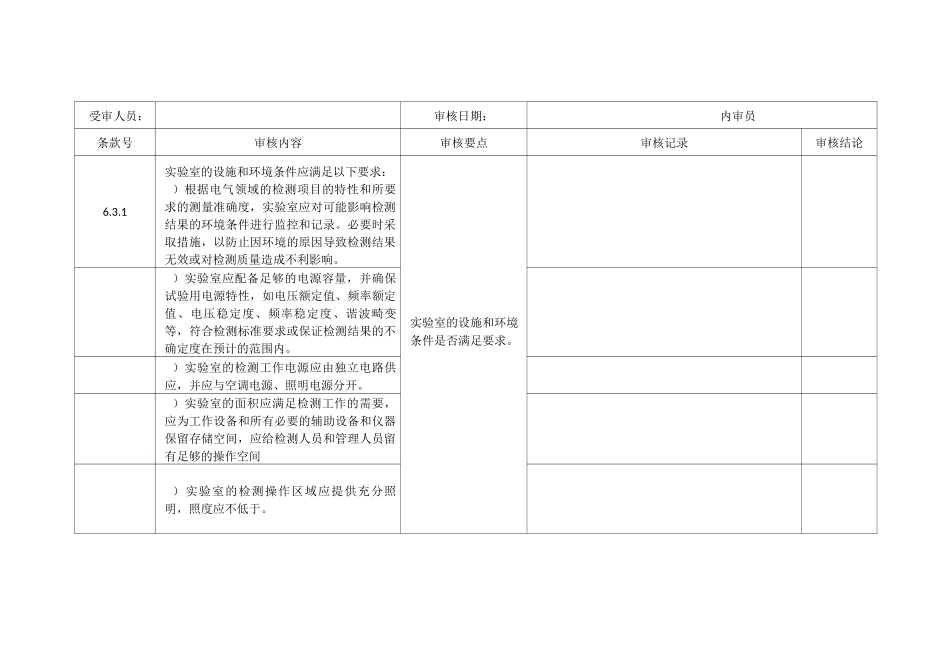 内审检查表电气领域_第2页