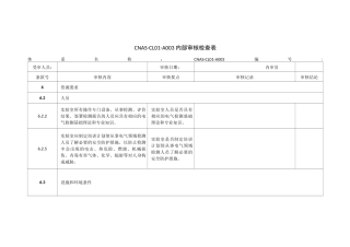 内审检查表电气领域
