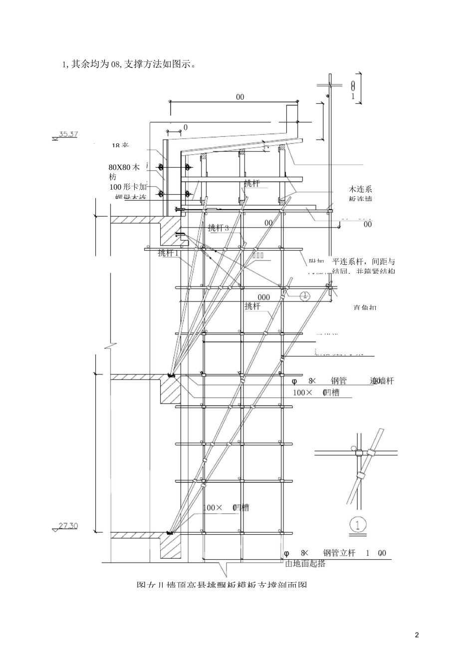 女儿墙顶悬挑飘板模板支撑施工工法_第2页