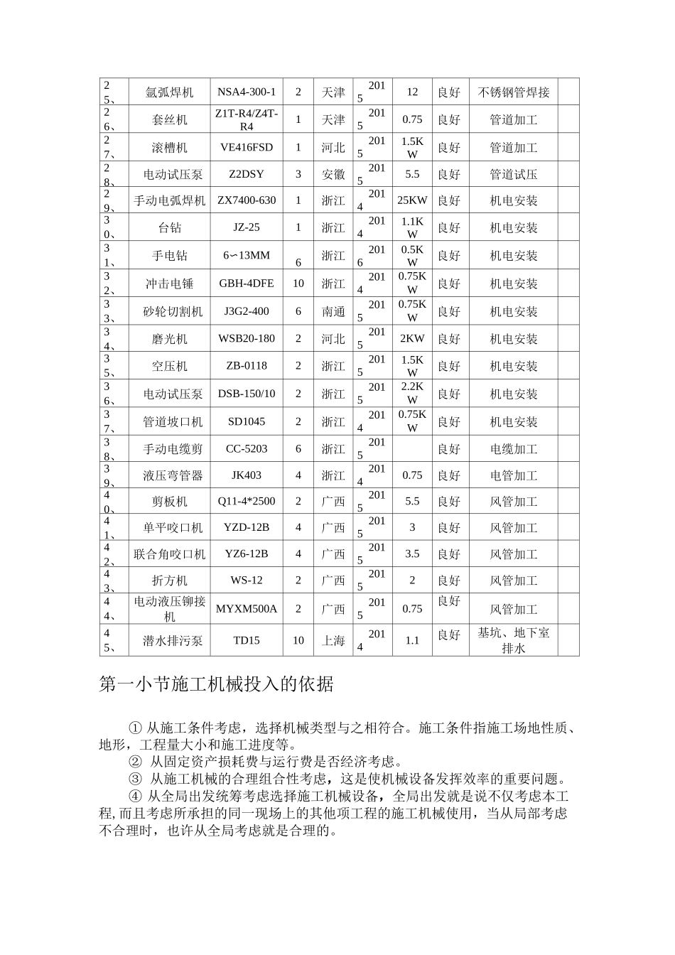 施工机械设备的投入_第2页