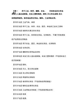 商标注册分类表