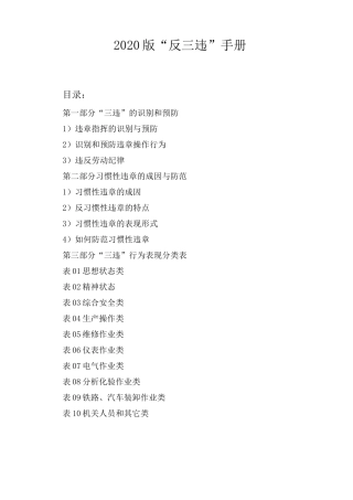 2020版“反三违”手册