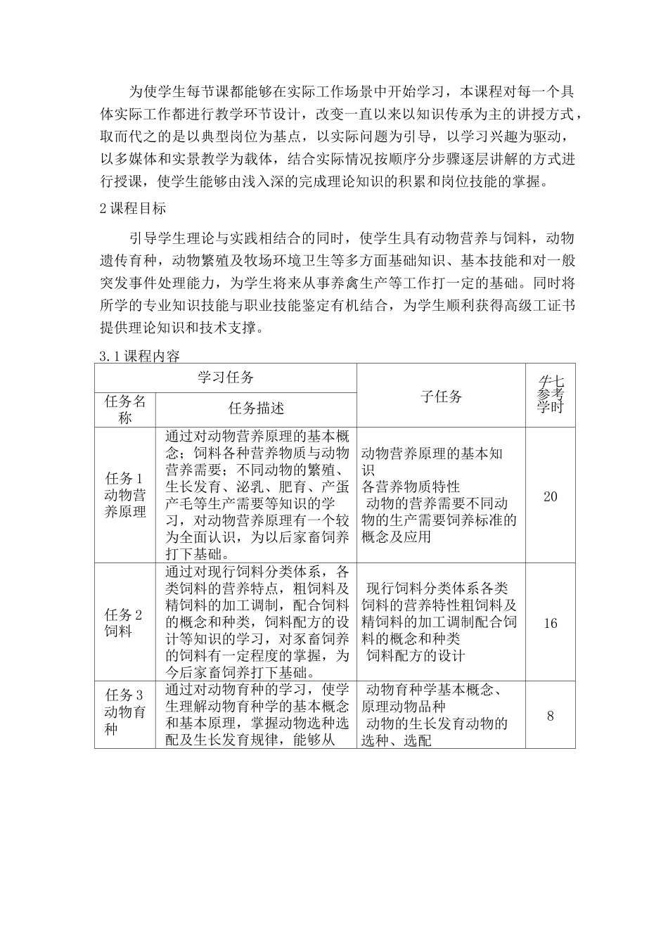 畜牧基础课程标准_第2页