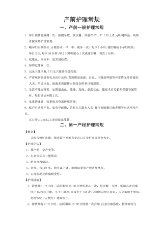产前护理常规