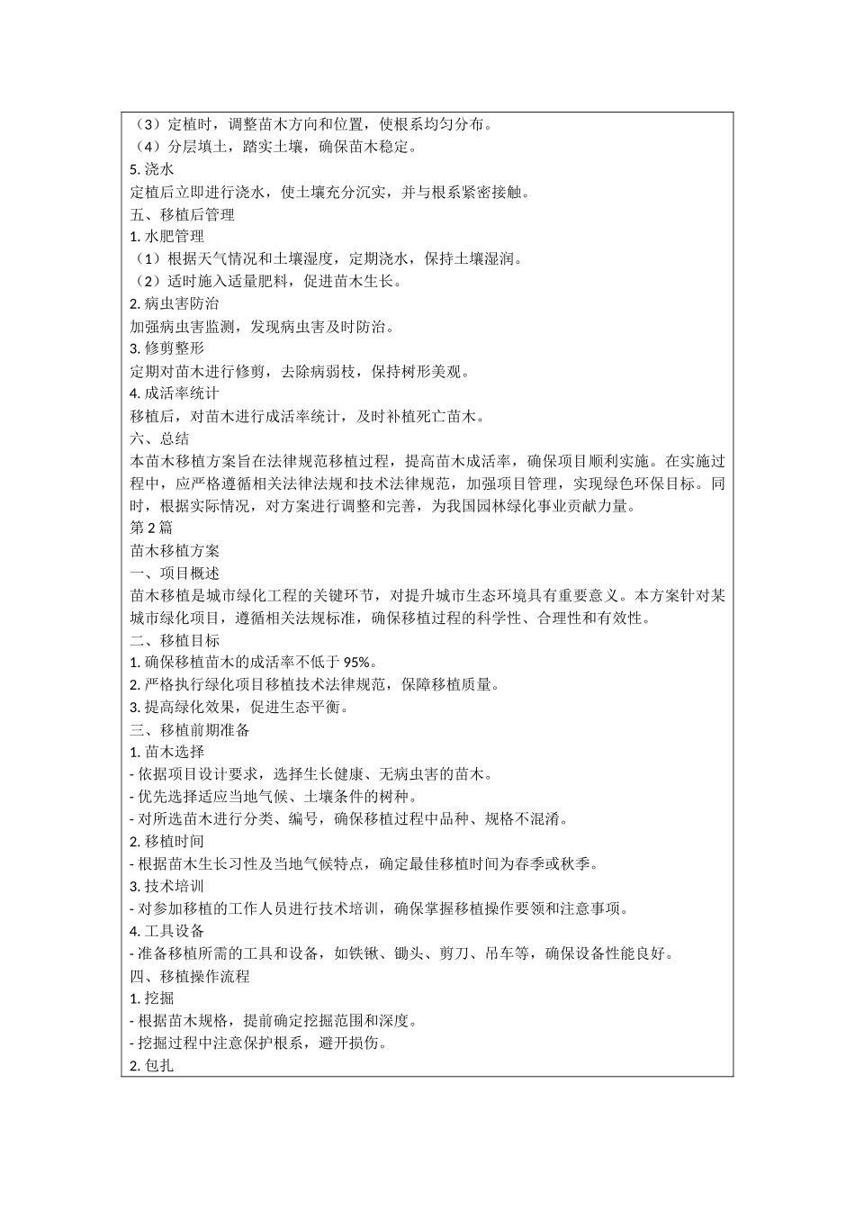 苗木移植方案_第2页