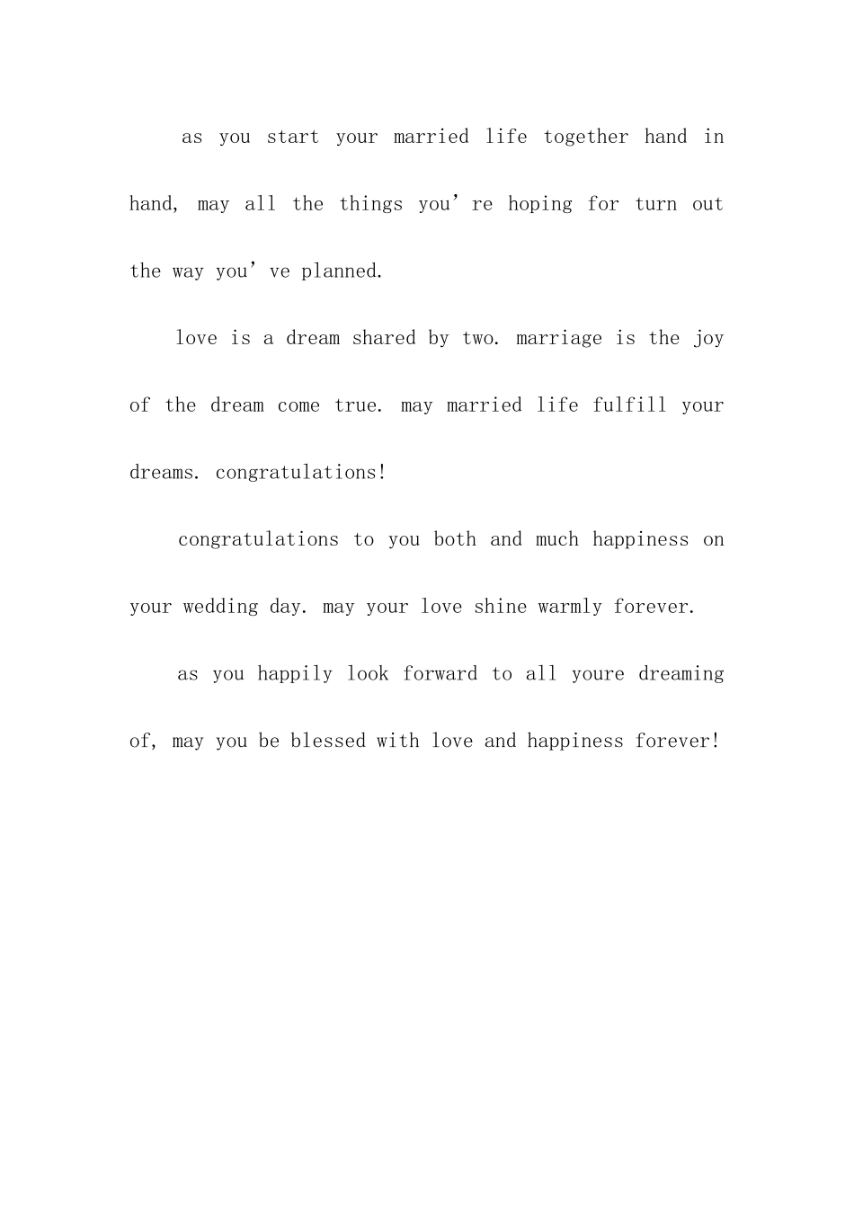 英文结婚贺卡贺词_第3页