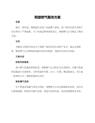 荆楚燃气整改方案
