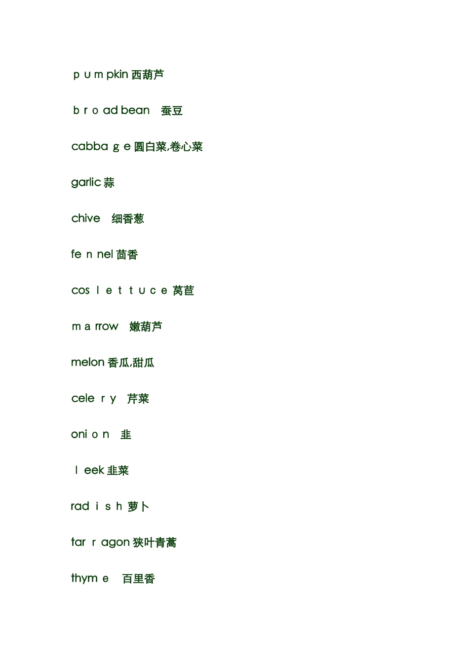 蔬菜单词大全_第2页
