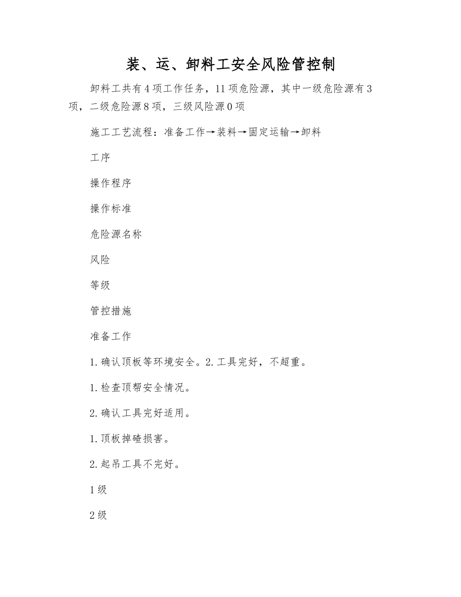 装、运、卸料工安全风险管控制_第1页