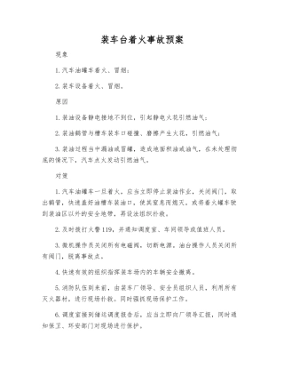 装车台着火事故预案