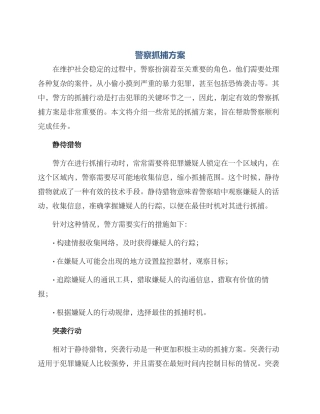 警察抓捕方案