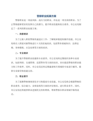 警察职业拓展方案