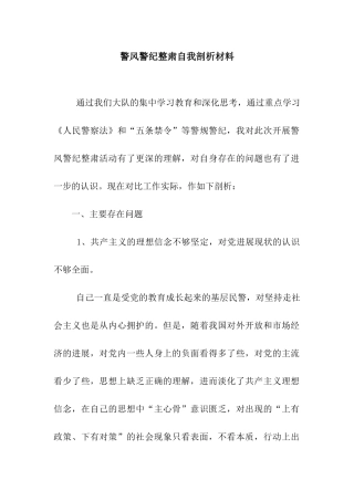 警风警纪整肃自我剖析材料
