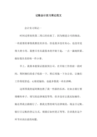 记账会计实习周记范文