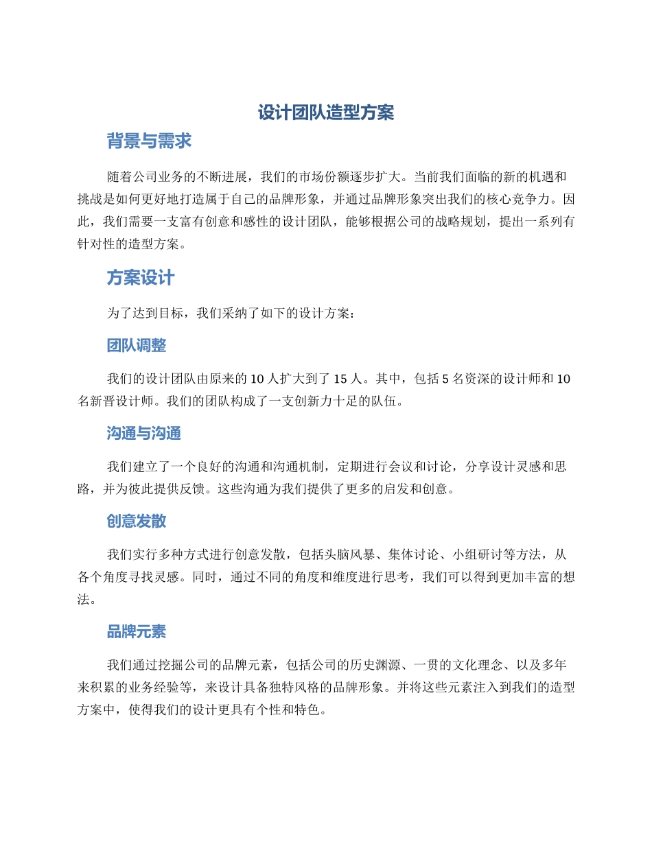 设计团队造型方案_第1页