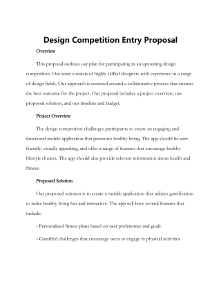 设计比赛参赛方案英文