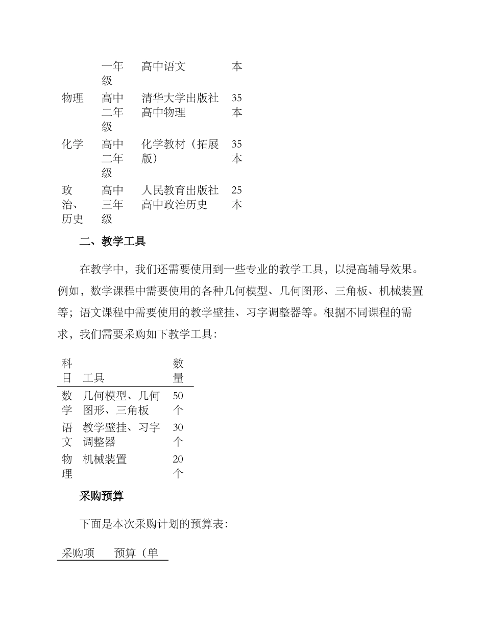 课后辅导采购计划方案_第2页