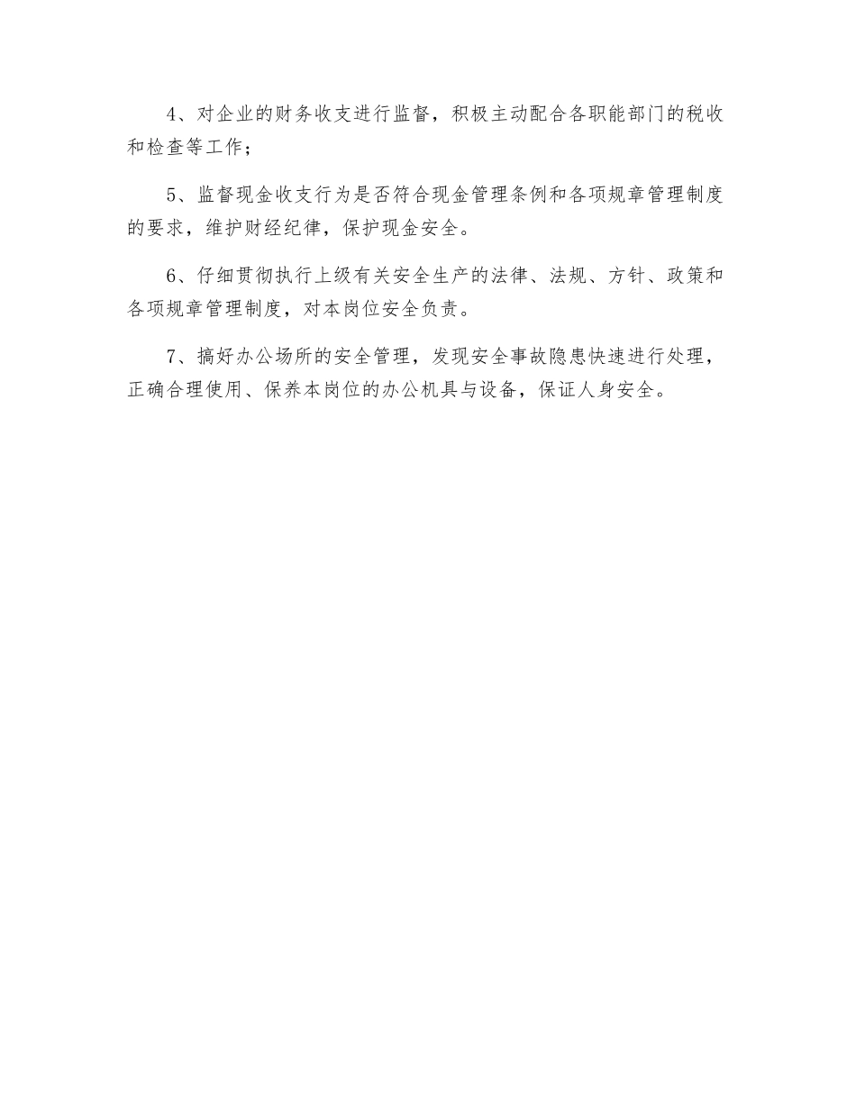 财务人员安全生产岗位职责及责任_第2页