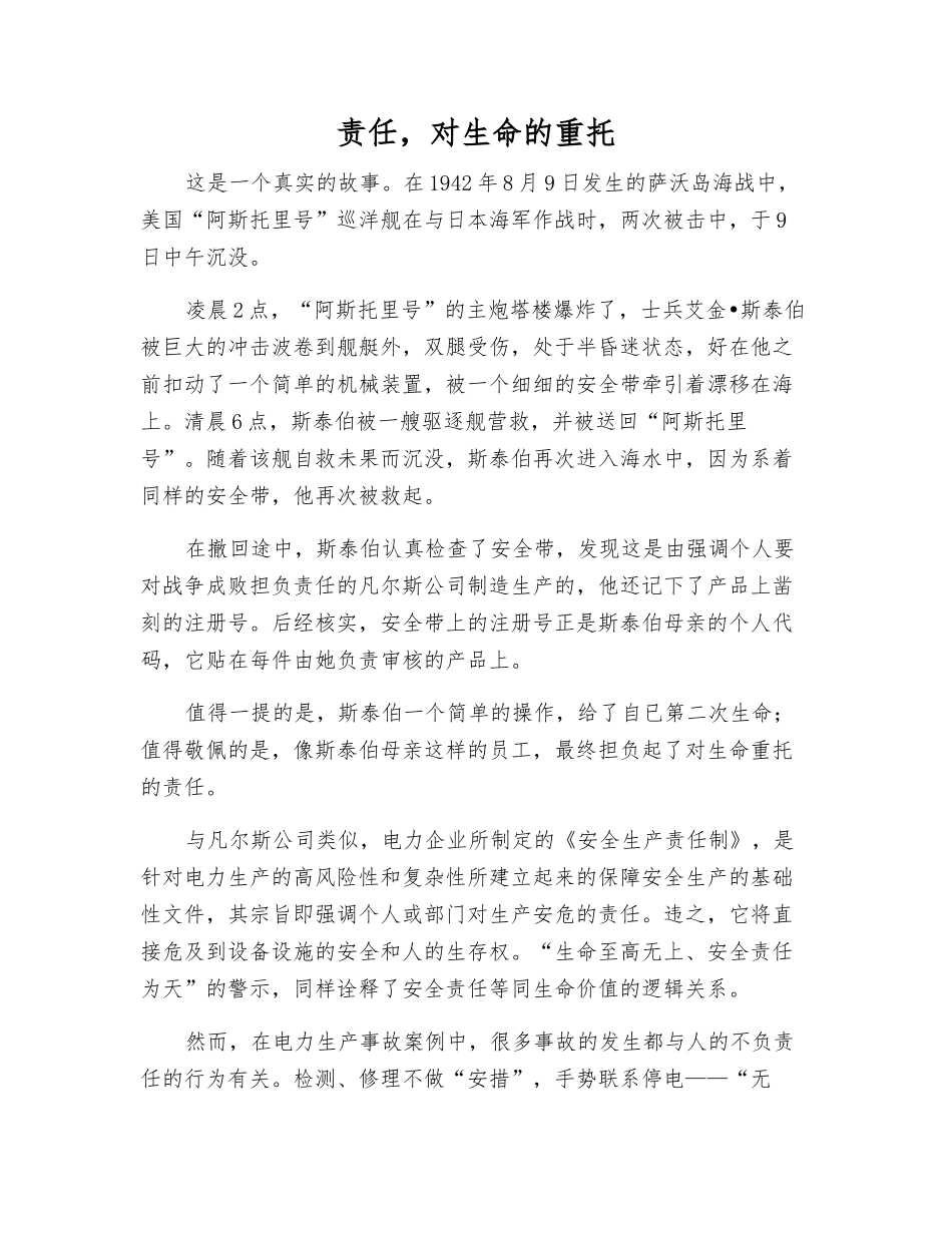 责任-对生命的重托_第1页