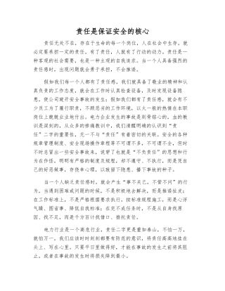 责任是保证安全的核心