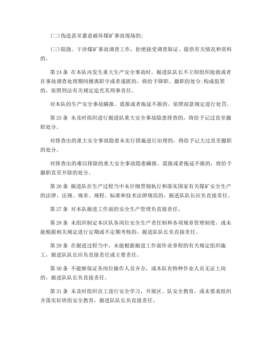 贵得金矿业掘进队队长安全生产岗位责任制_第3页