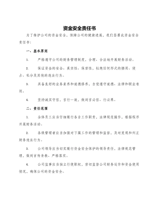 资金安全责任书