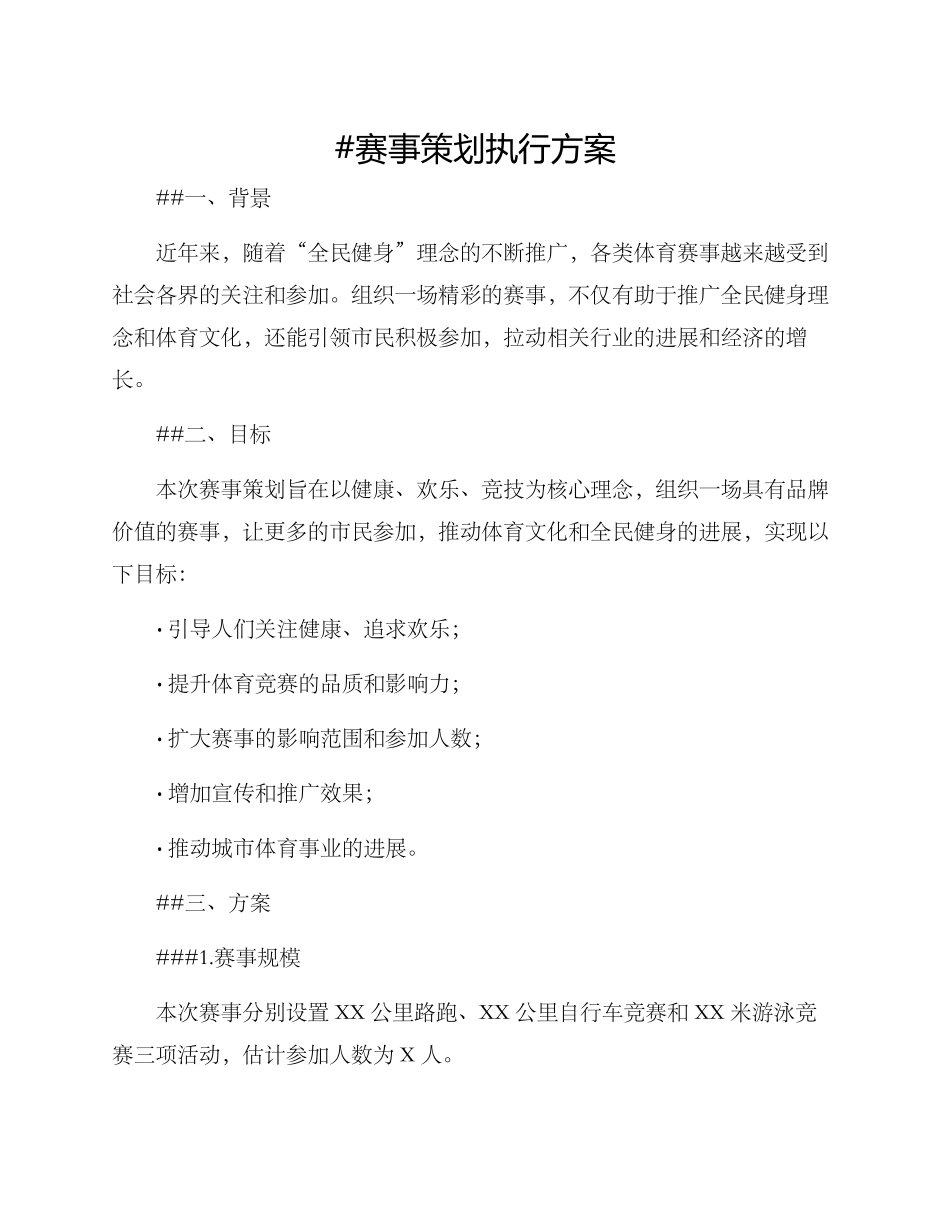 赛事策划执行方案_第1页
