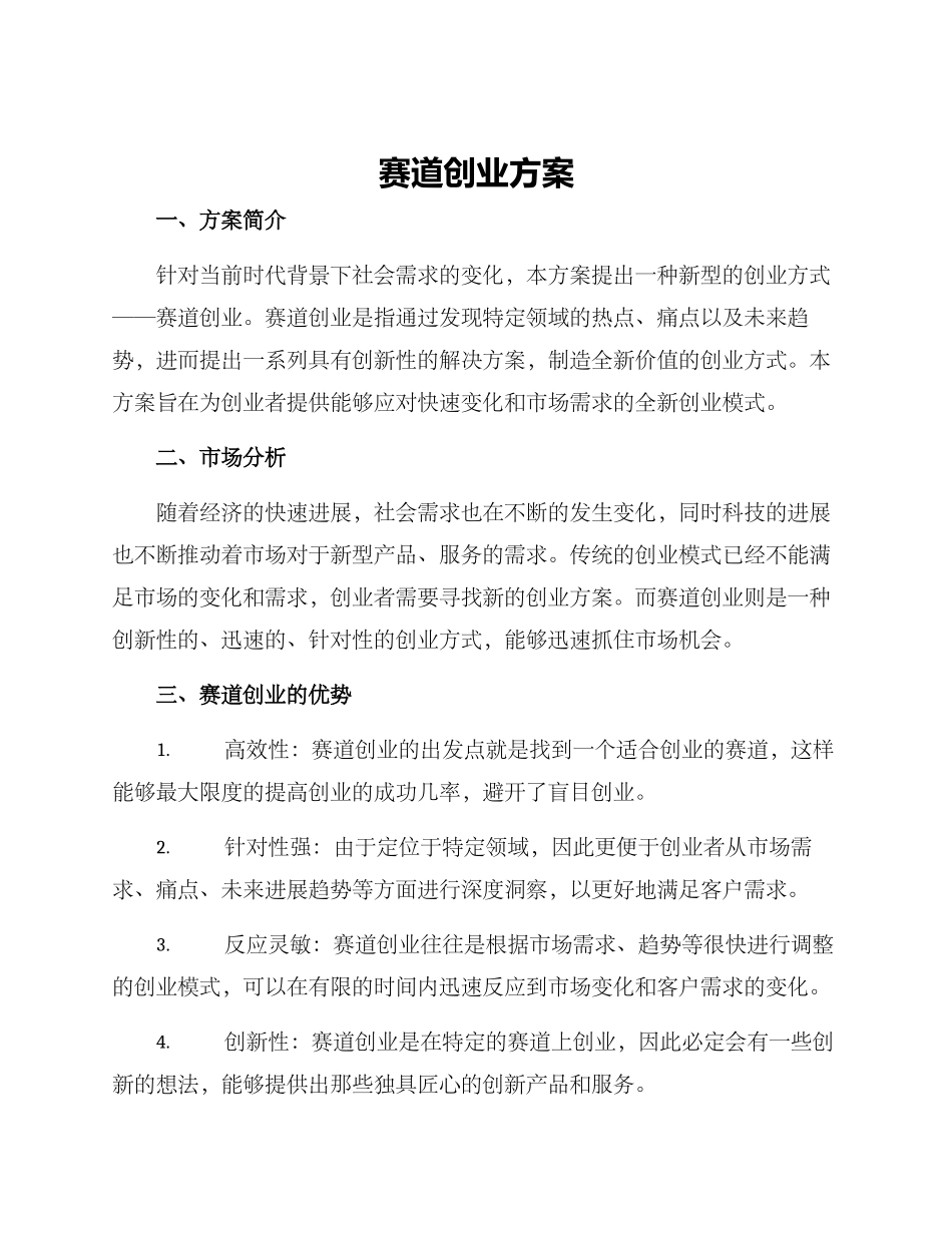 赛道创业方案_第1页