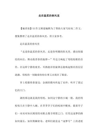 走在温柔的春风里