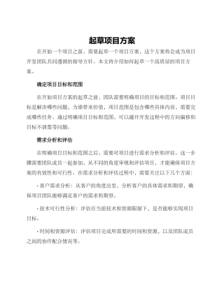起草项目方案