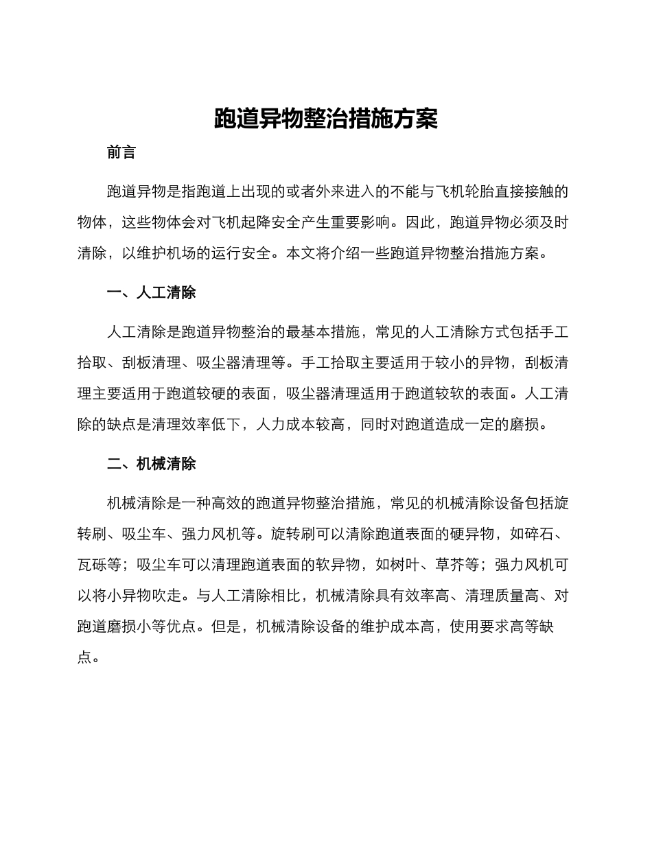 跑道异物整治措施方案_第1页