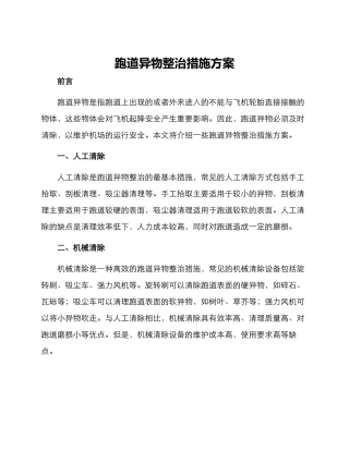 跑道异物整治措施方案