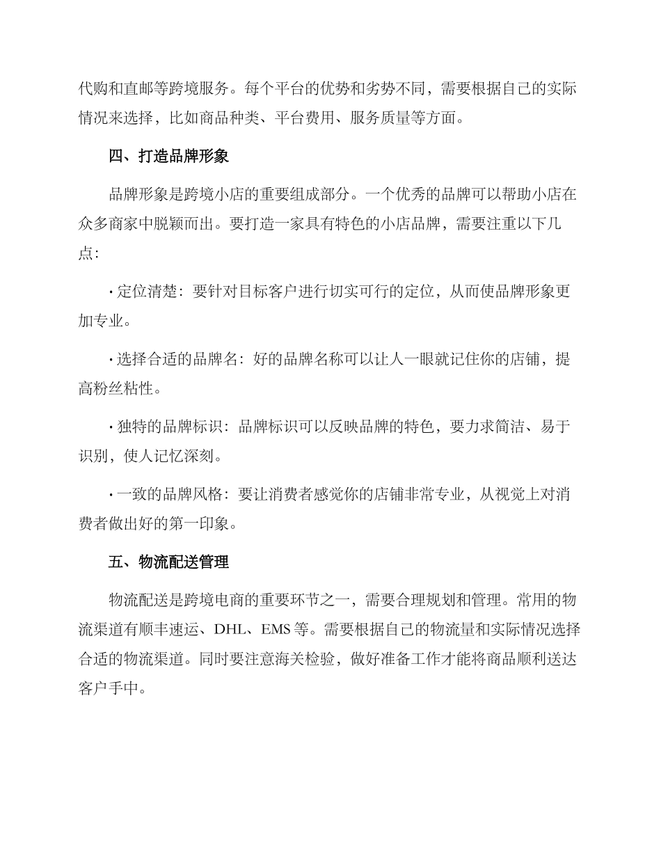 跨境小店创业方案_第2页