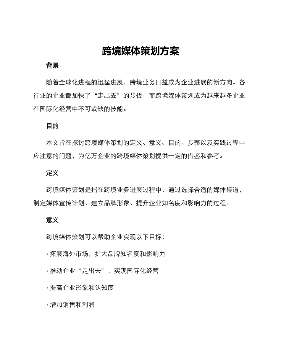 跨境媒体策划方案_第1页