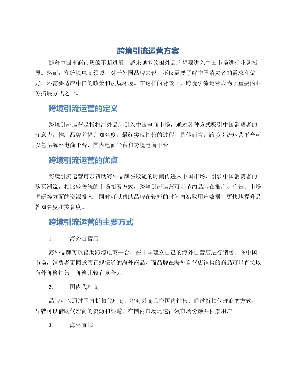 跨境引流运营方案_第1页