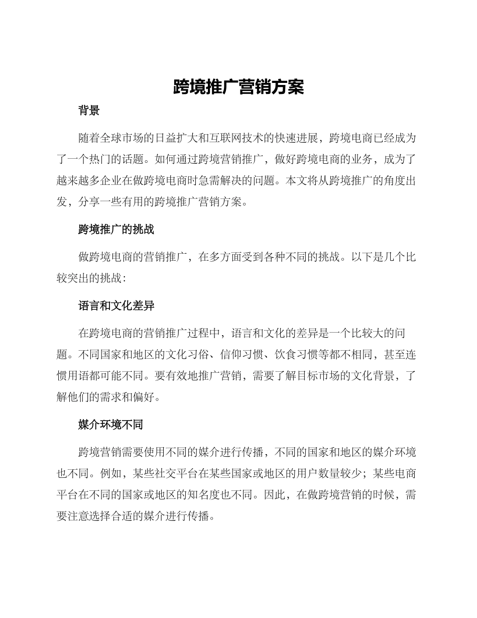 跨境推广营销方案_第1页