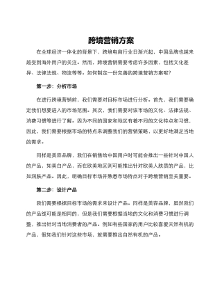 跨境营销方案