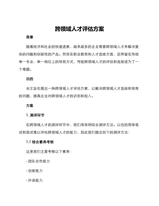 跨领域人才评估方案