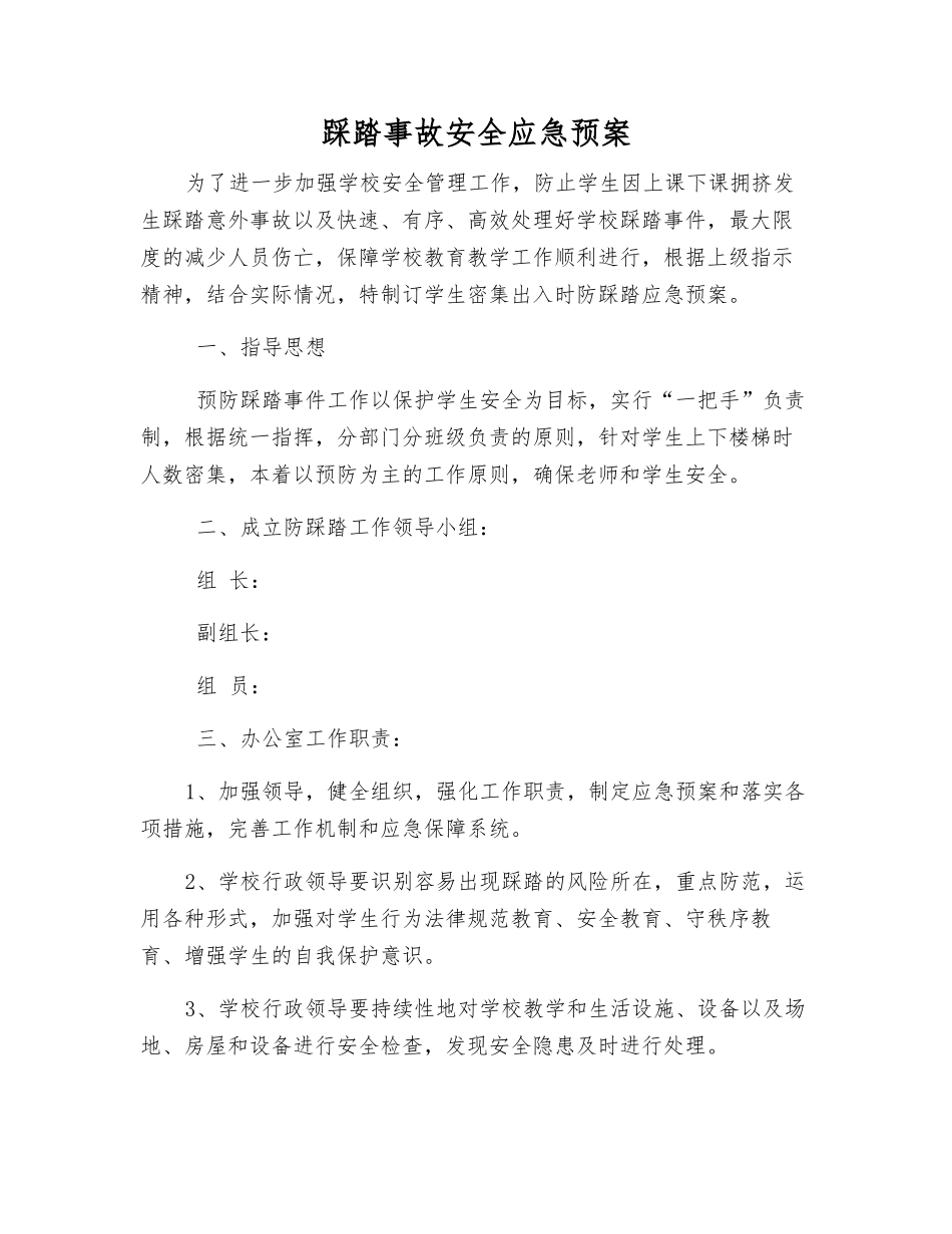 踩踏事故安全应急预案_第1页