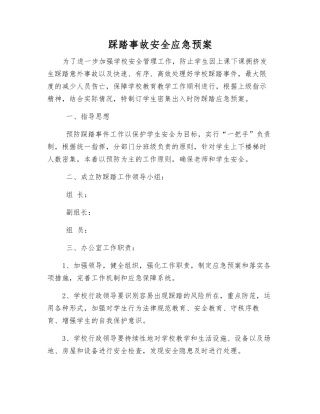 踩踏事故安全应急预案