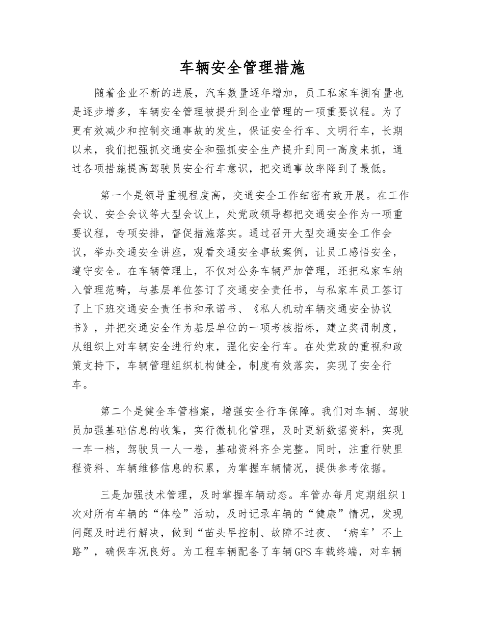 车辆安全管理措施_第1页