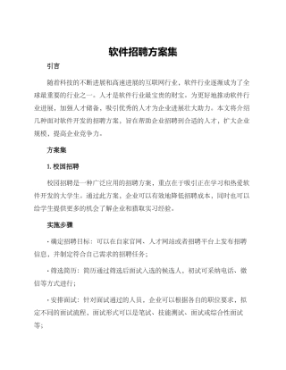 软件招聘方案集