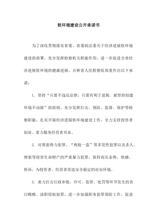 软环境建设公开承诺书