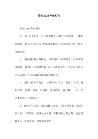 迎接2025年的短句