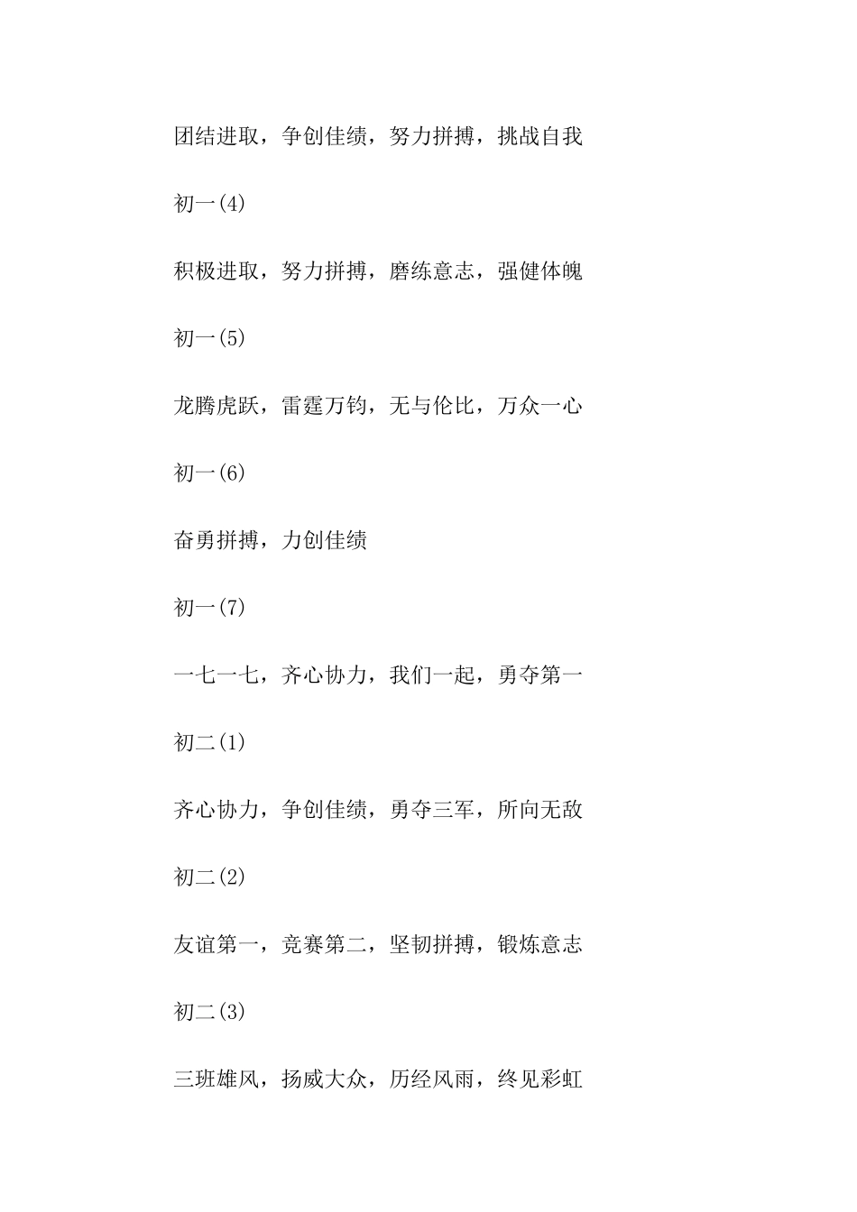 运动会口号16字_第2页